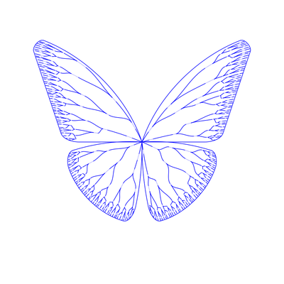 blue butterfly   julien leonard dots art