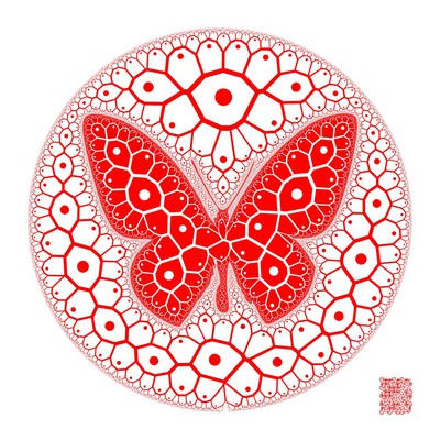 butterfly and flowers   julien leonard dots art