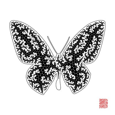 butterfly squeleton   julien leonard dots art