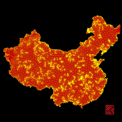 china fire   julien leonard dots art