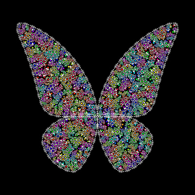 chromatic butterfly   julien leonard dots art