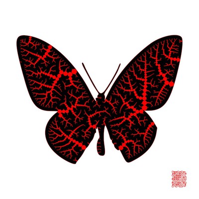 crystal butterfly   julien leonard dots art