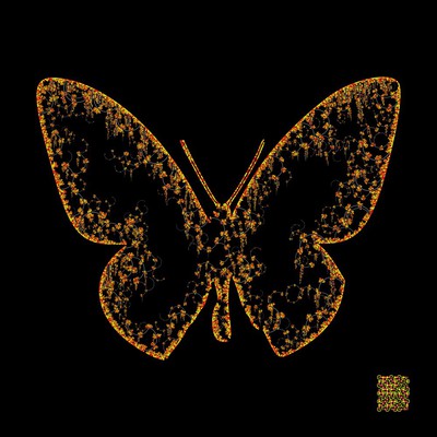 golden forest butterfly   julien leonard dots art