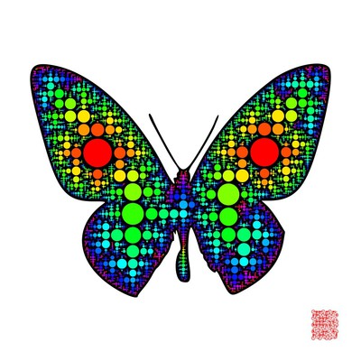 laser butterfly   julien leonard dots art