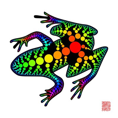 rainbow frog   julien leonard dots art