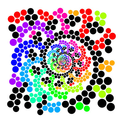 rainbow spiral   julien leonard dots art