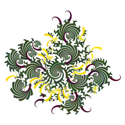 yellow fern   julien leonard dots art